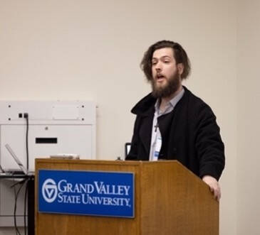 Student at podium